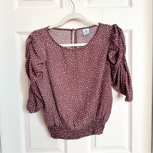 Pink polka dot paper crane top